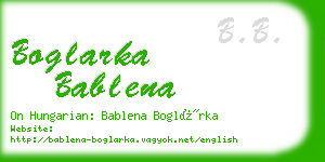 boglarka bablena business card